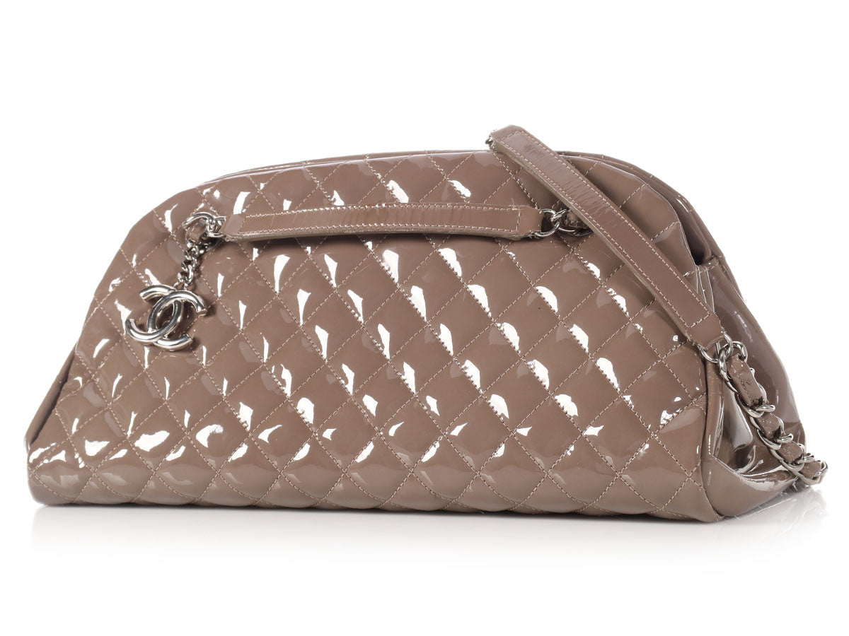 Chanel Taupe Just Mademoiselle Bowling Bag Medium Shoulder Bag