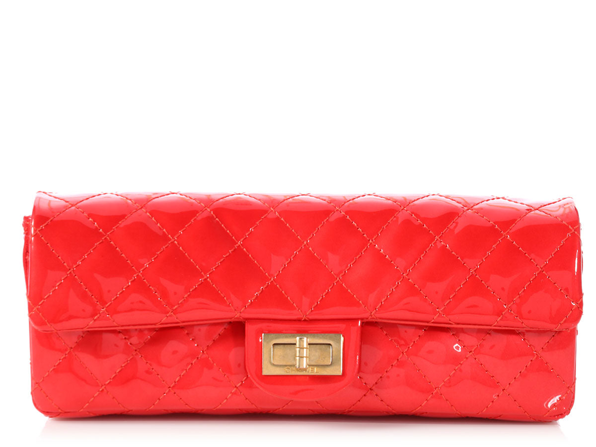 Chanel Patent Reissue Clutch Quilted Red Clutch Bag