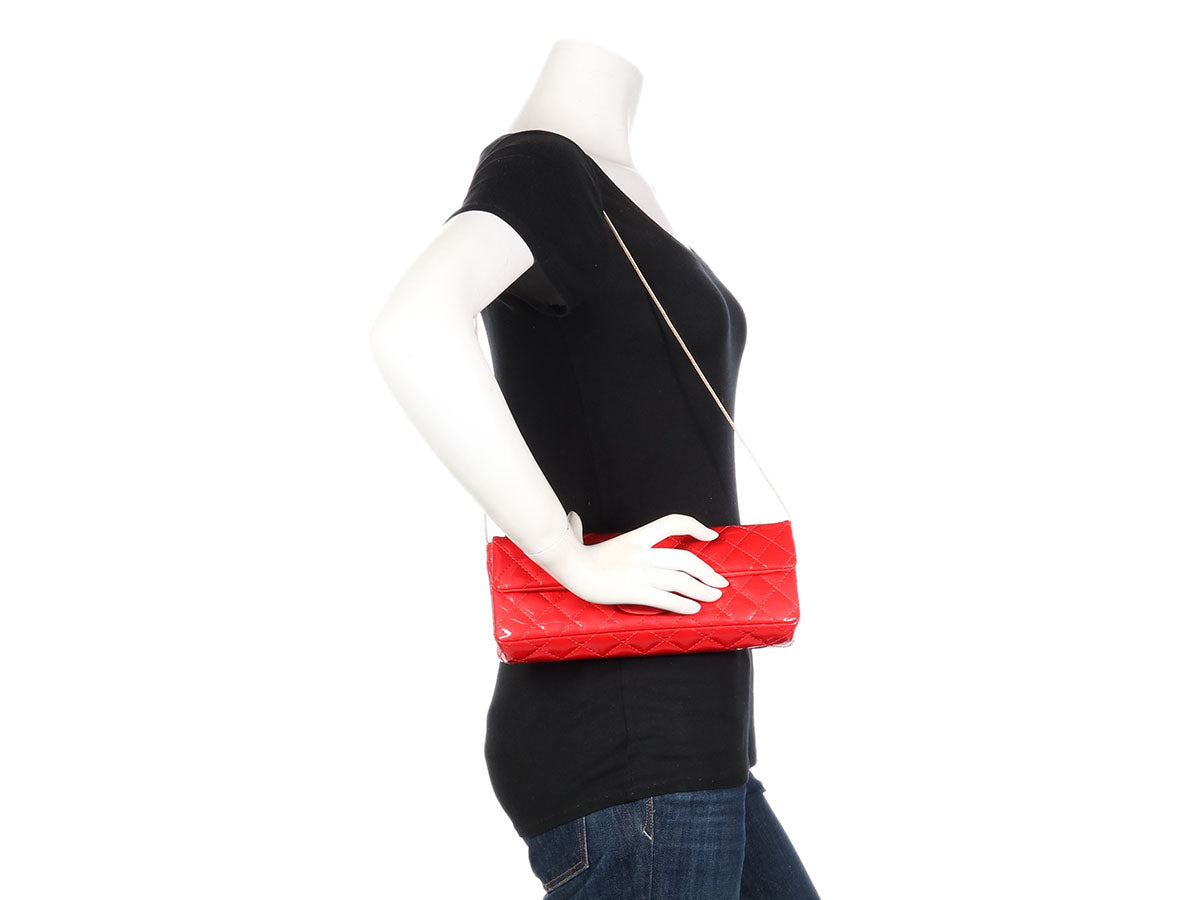 Chanel Patent Reissue Clutch Quilted Red Clutch Bag