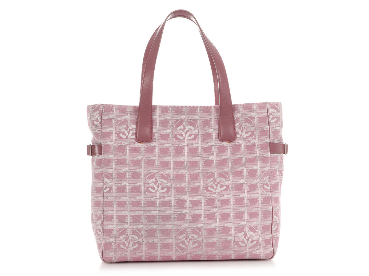 Chanel Travel Ligne Tote Canvas Pink Tote Bag