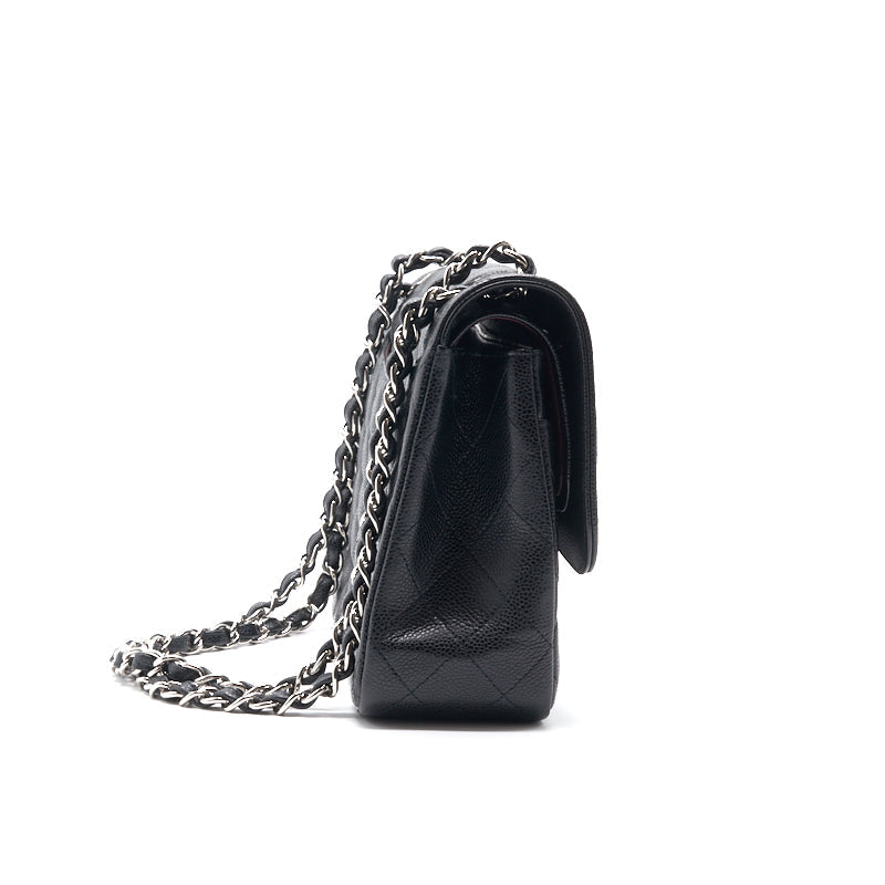Chanel Jumbo Size Double Flap Caviar with Silver Hardware