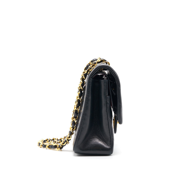 Chanel   Classic Medium Double Flap Bag Black with 24K GHW