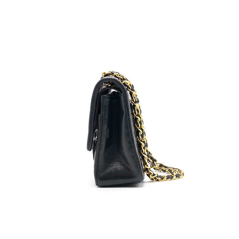 Chanel   Classic Medium Double Flap Bag Black with 24K GHW
