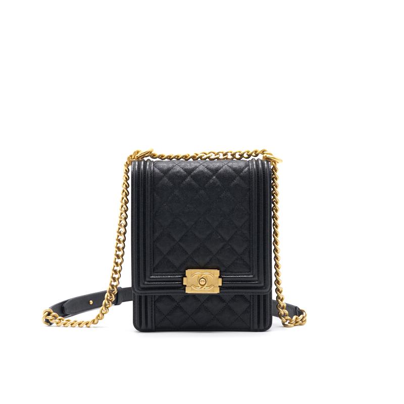 Chanel Grained Calfskin Boy Chanel Handbag