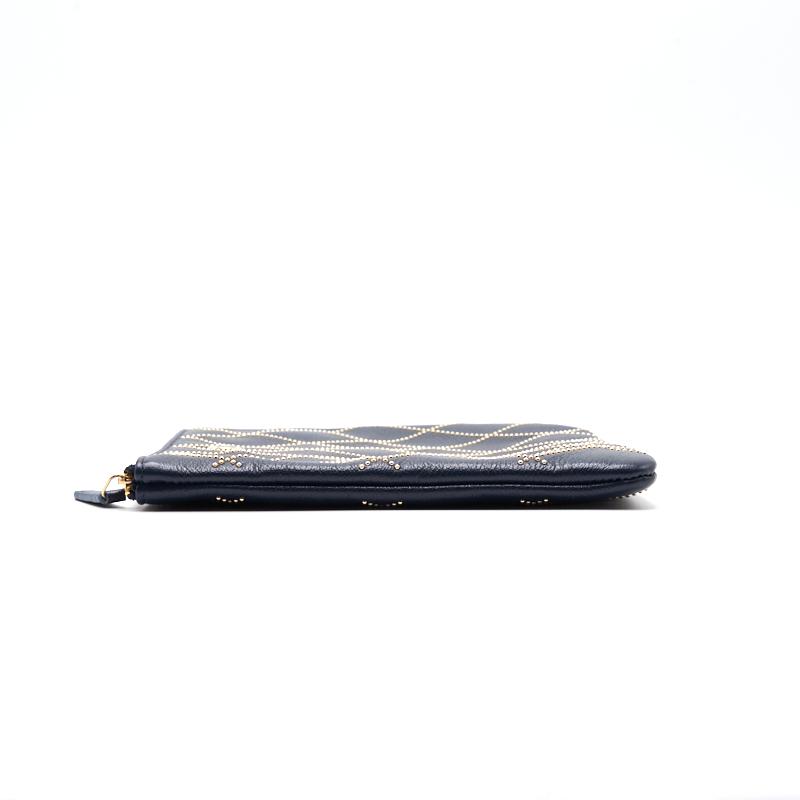 Chanel Calfskin with Metal Bead Pouch