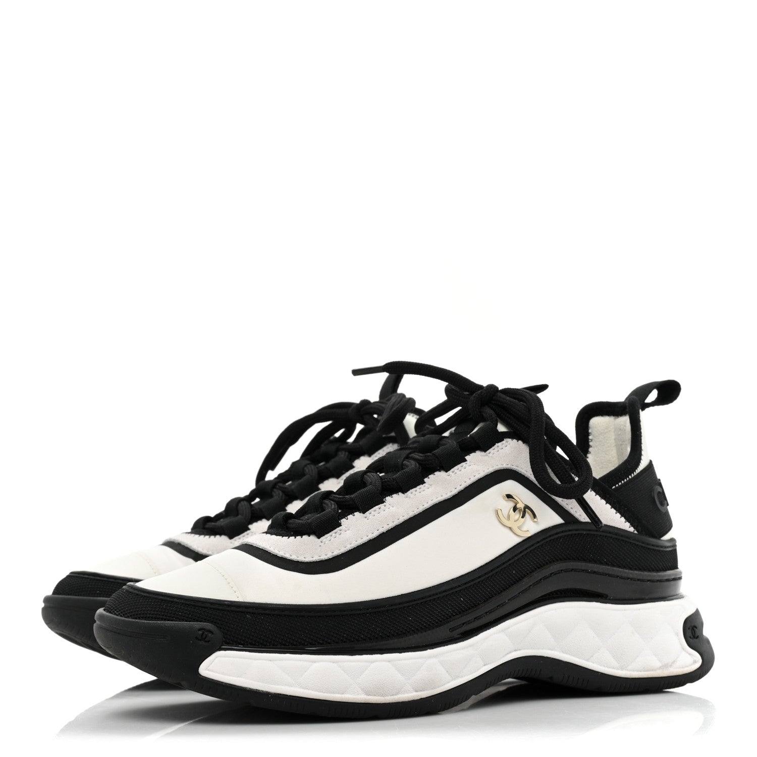 Chanel Suede Calfskin Mixed Fibers CC Sneakers for Women
