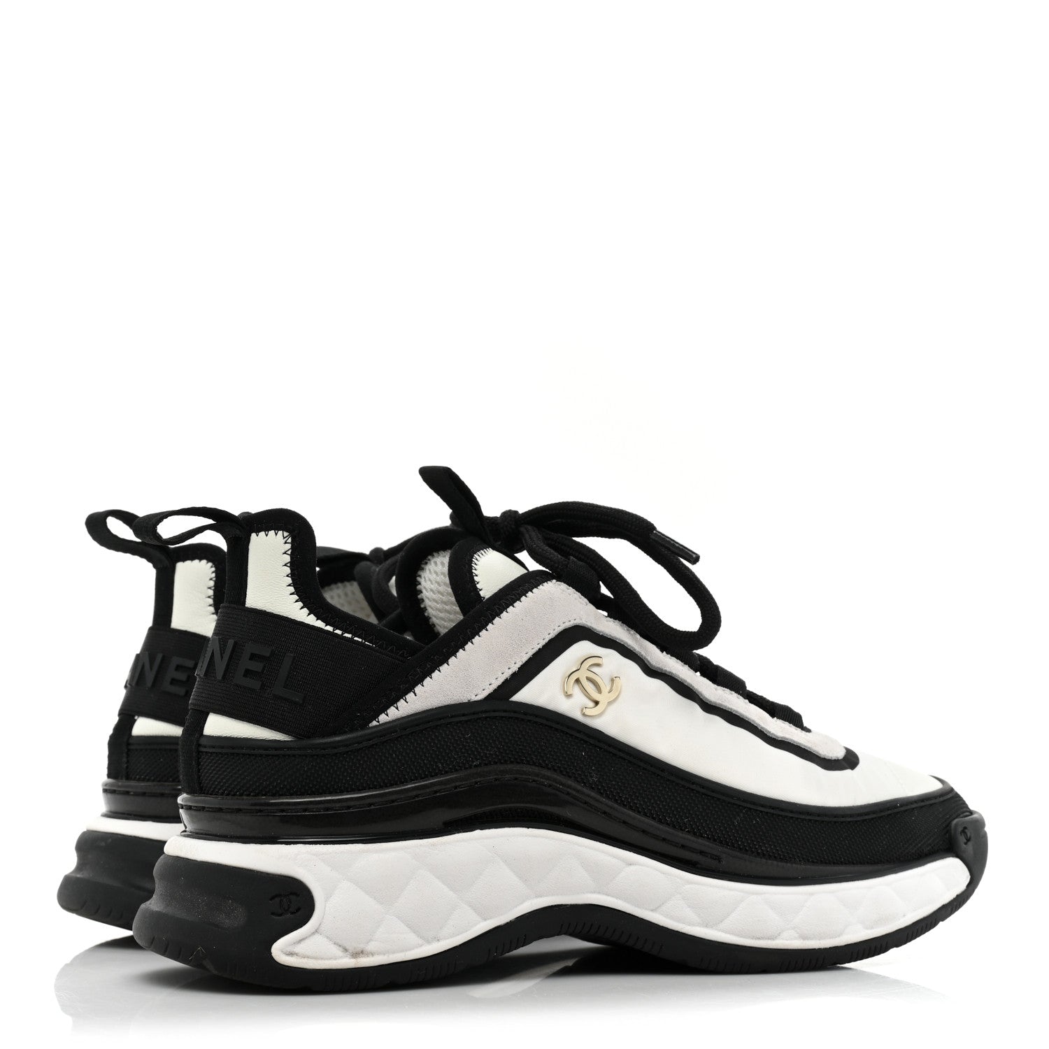 CHANEL SUEDE CALFSKIN MIXED FIBERS CC SNEAKERS