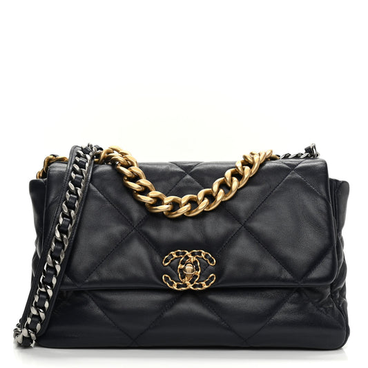 Chanel 19 MAXI FLAP GOATSKIN Shoulder Bag