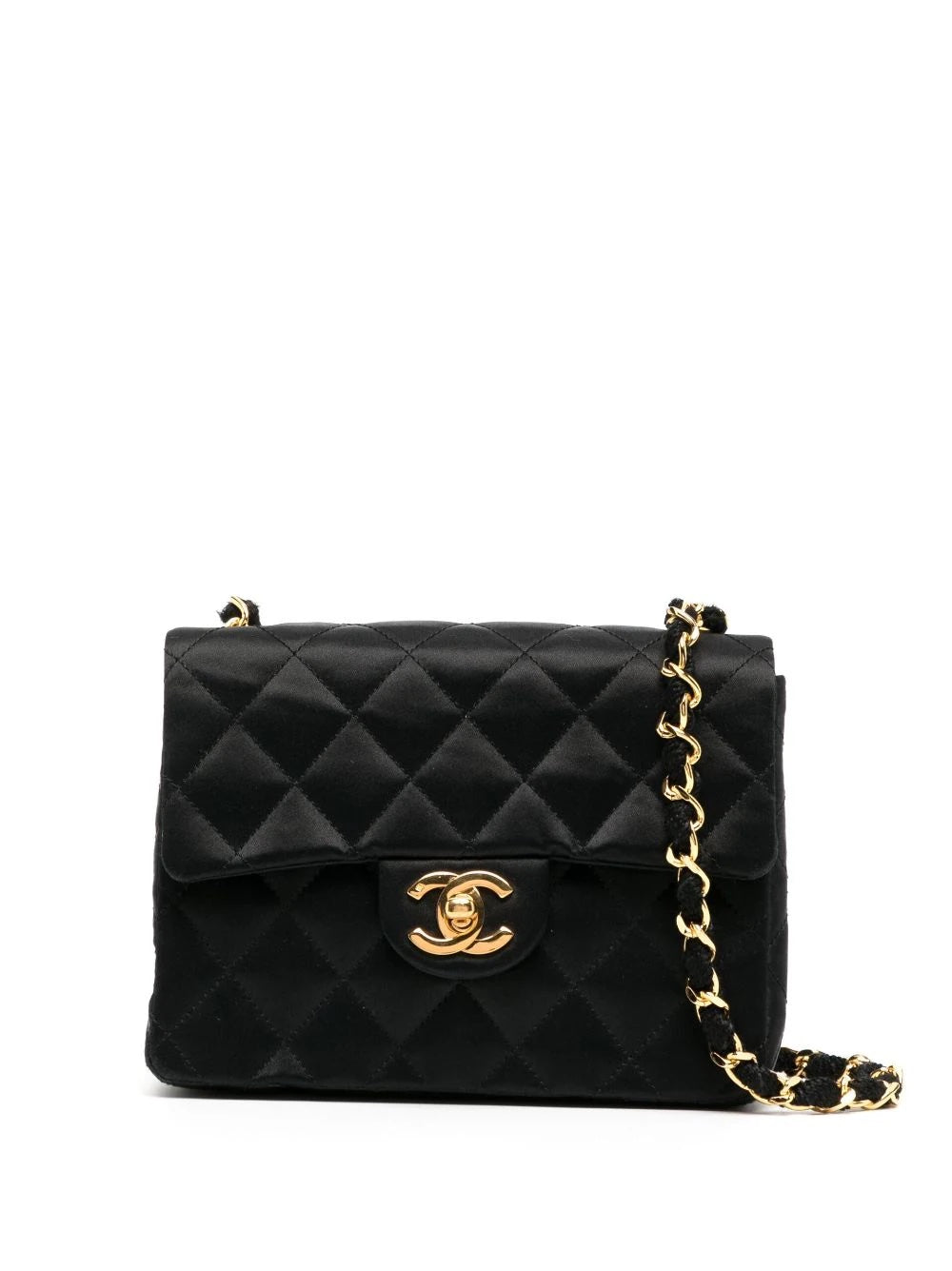 Chanel CLASSIC QUILTED SATIN FLAP Shoulder Bag