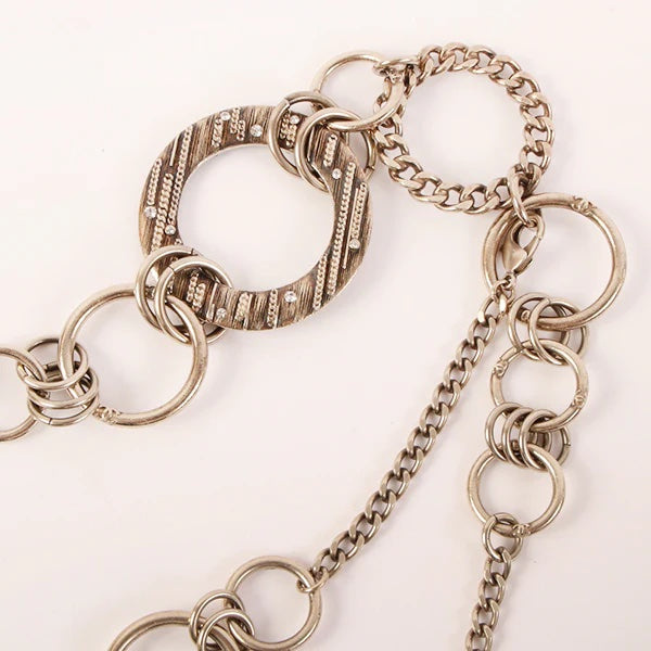Chanel Cc Mark Plate Rhinestone Design Chain Belt Bag