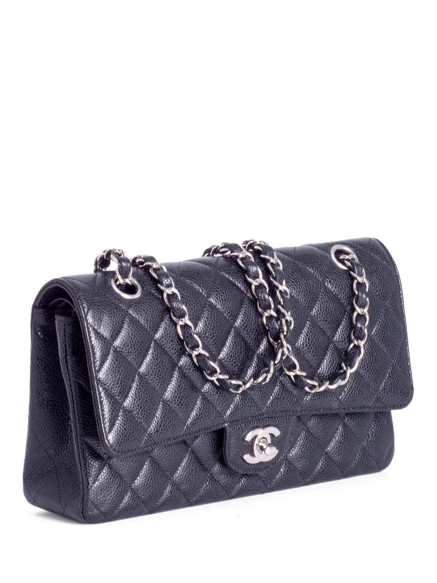 Chanel . Caviar Quilted Medium Double Flap Black