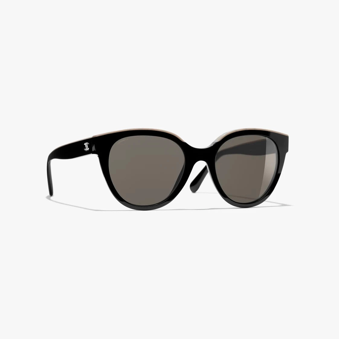 Chanel Acetate Cc Butterfly Sunglasses Black-Beige Bag