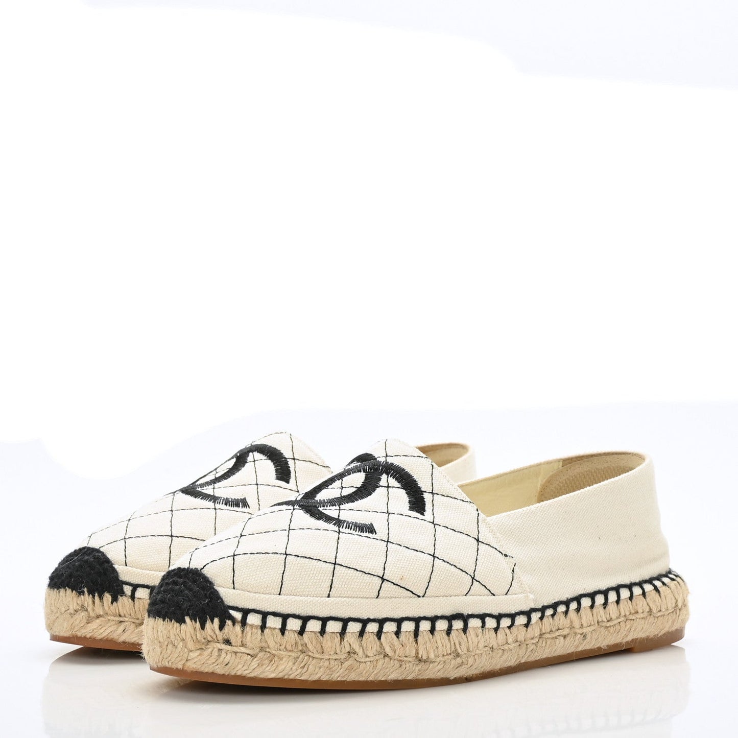 Chanel Biarritz Cc Quilted Canvas Espadrills Bag