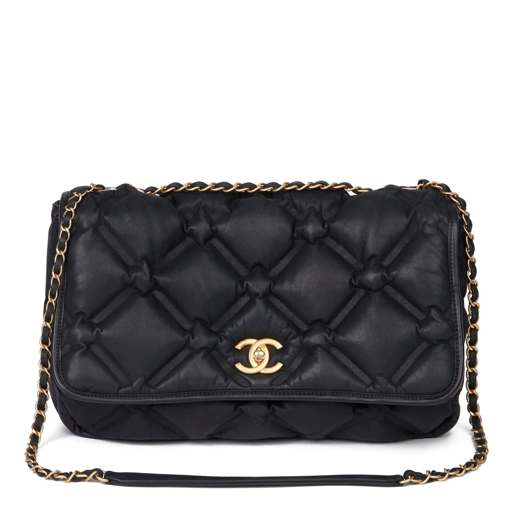 Chanel QUILTED CALFSKIN JUMBO FLAP Leather Shoulder Bag