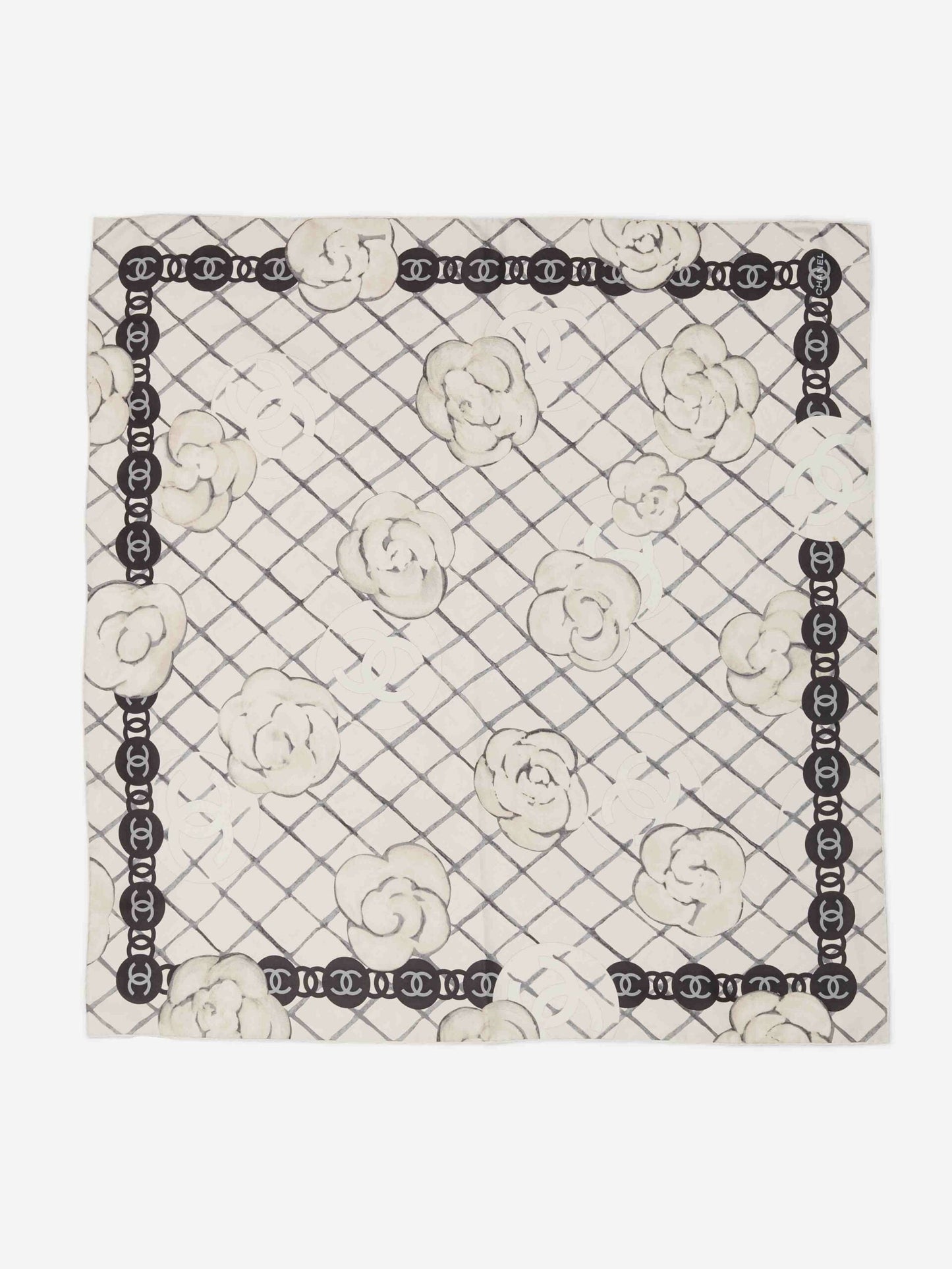 Chanel Cc Camellia Square Silk Scarf Bag