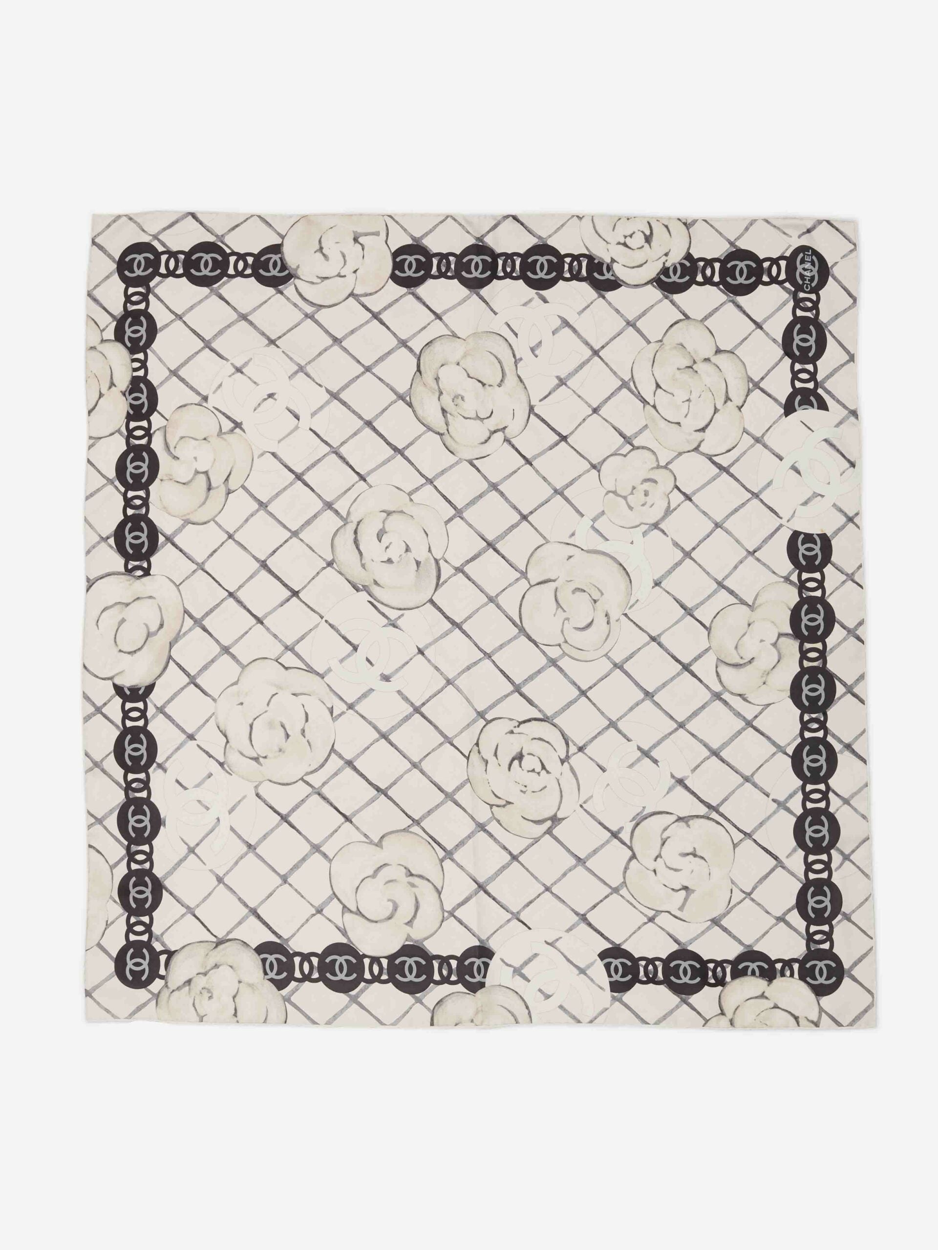 Chanel Cc Camellia Square Silk Scarf Bag