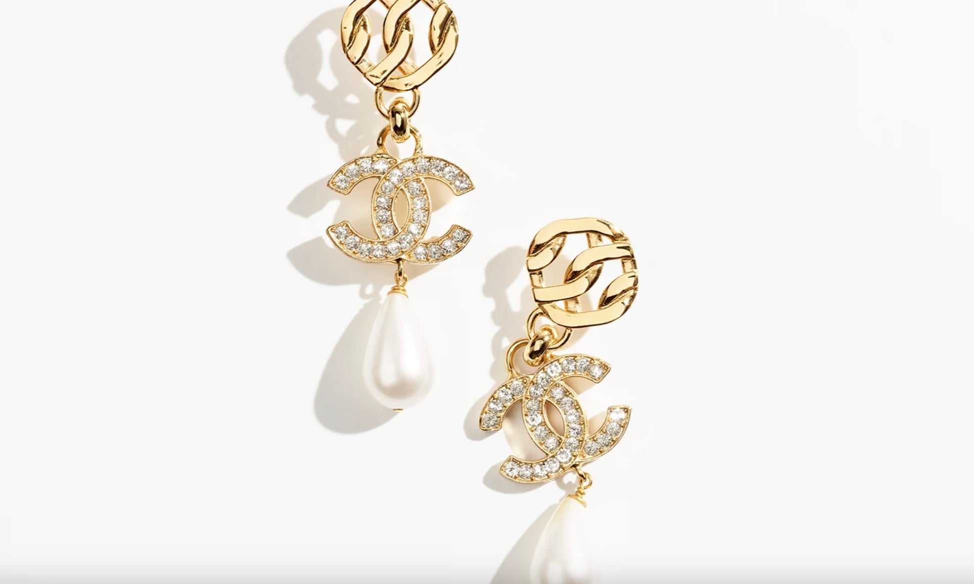 CHANEL CC CRYSTAL DROP EARRINGS