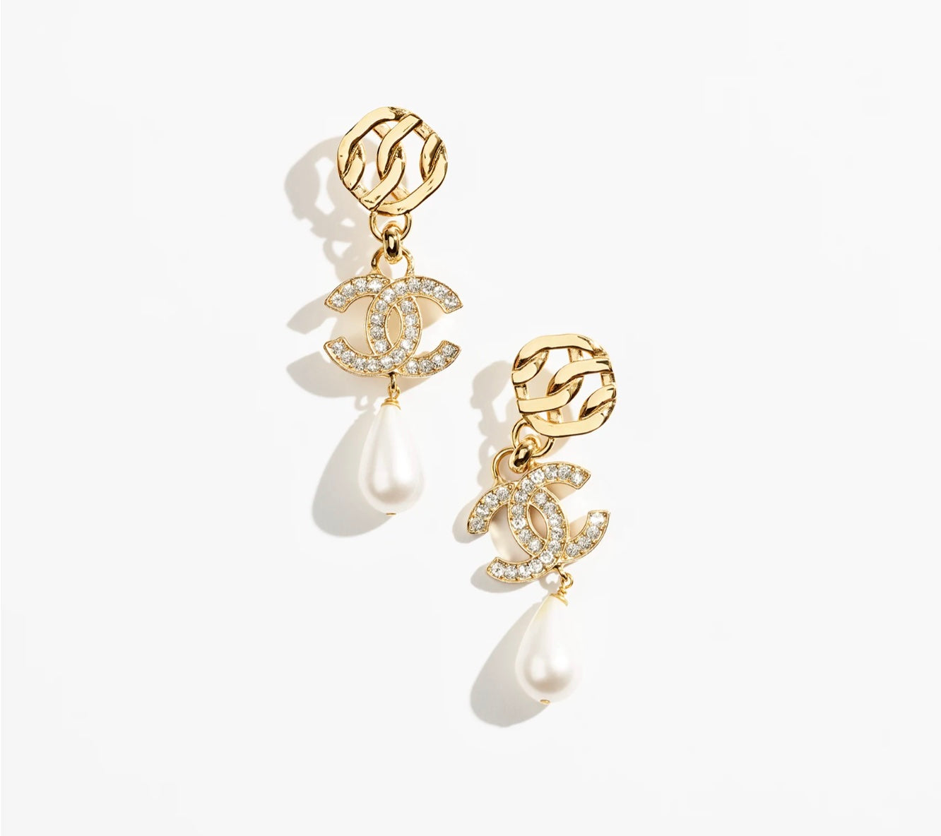 CHANEL CC CRYSTAL DROP EARRINGS