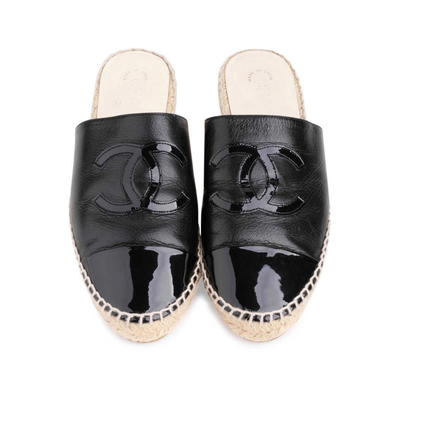 Chanel CC CAP TOE MULES Leather Hat