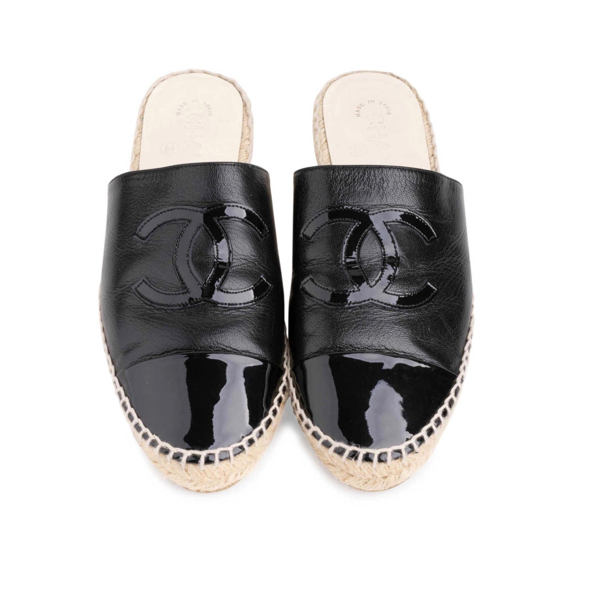 Chanel CC CAP TOE MULES Leather Hat
