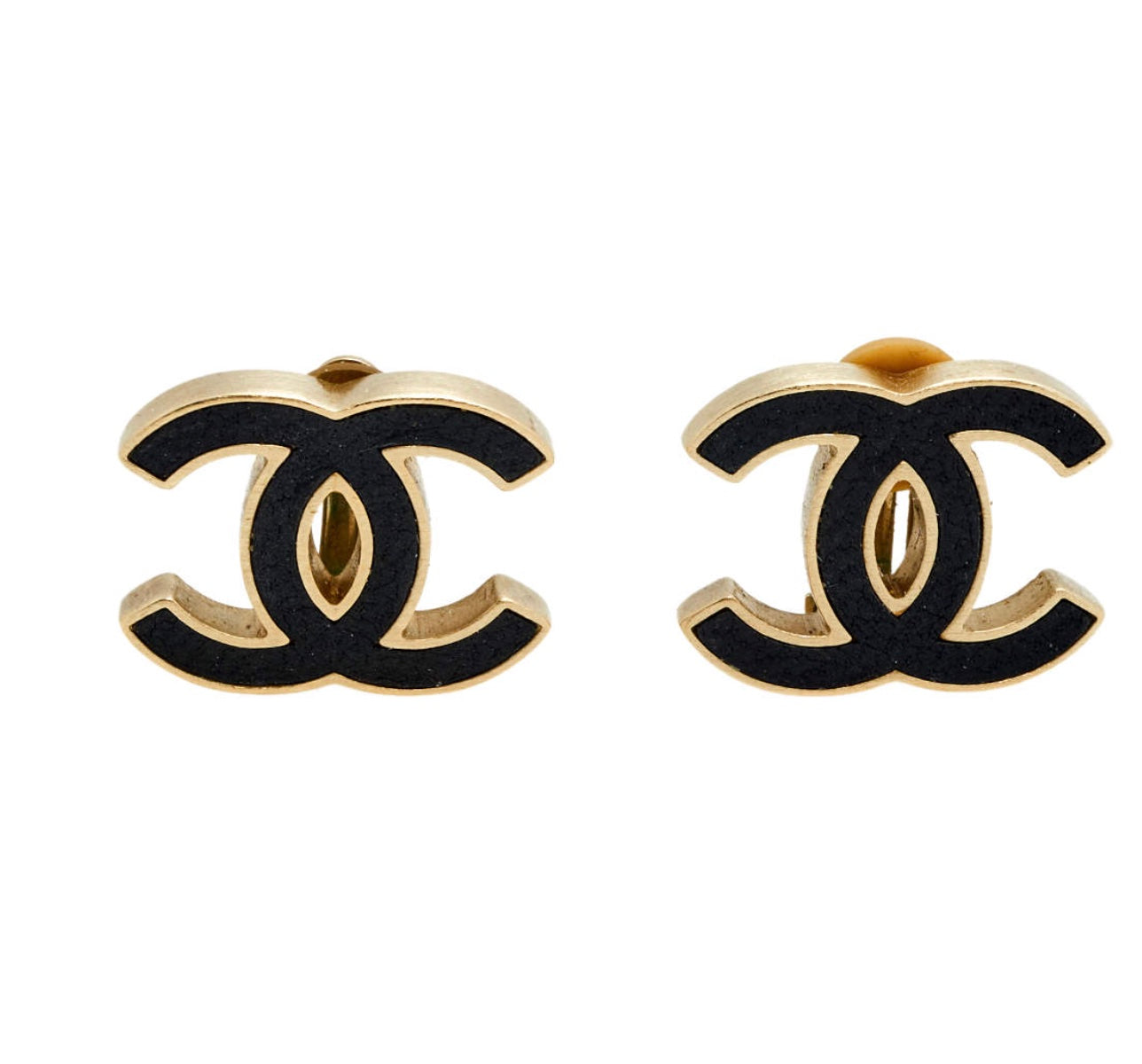 CHANEL CC GOLD-TONE STUD CLIP ON EARRINGS