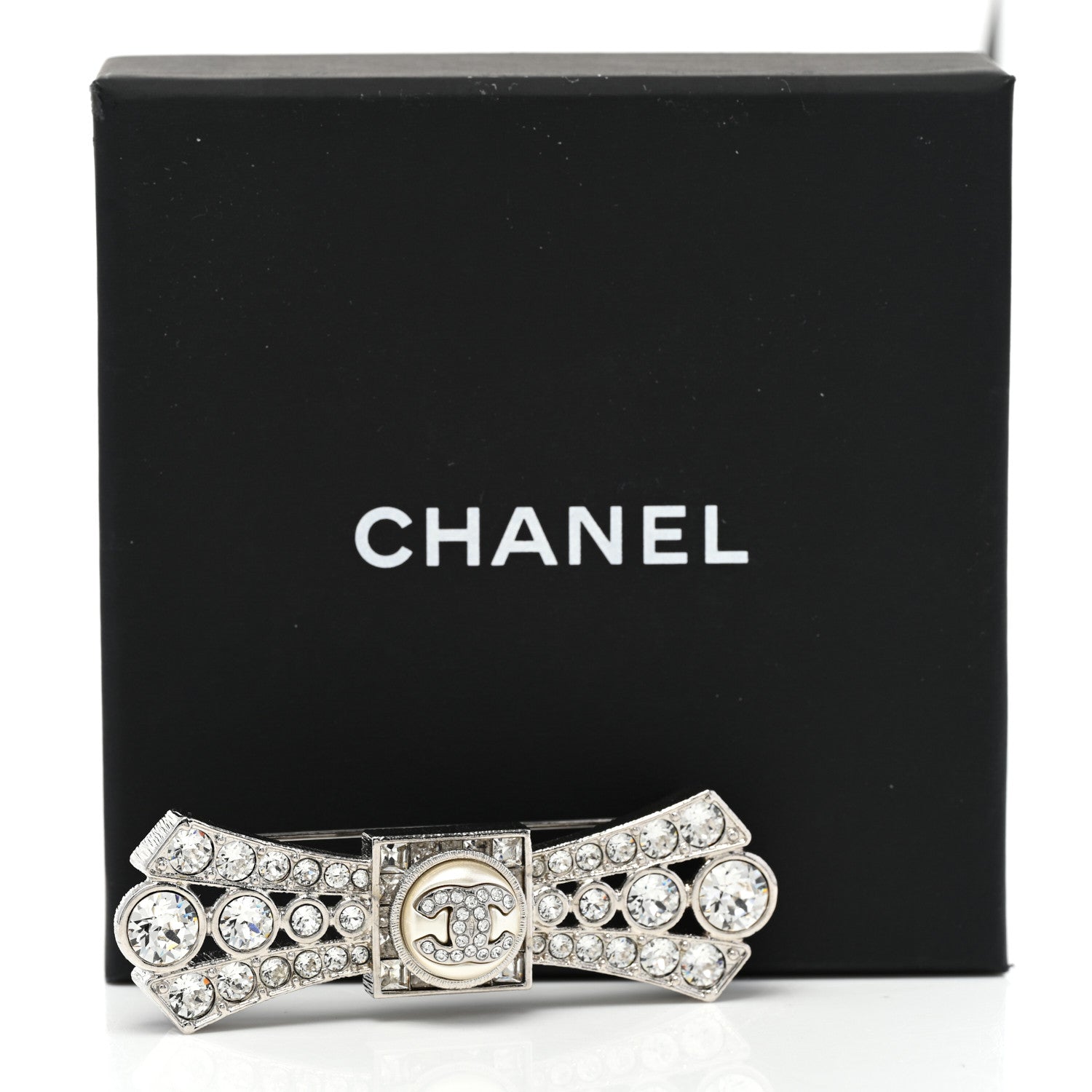 Chanel CC LOGO CRYSTAL BOW BROOCH HAIR Handbag
