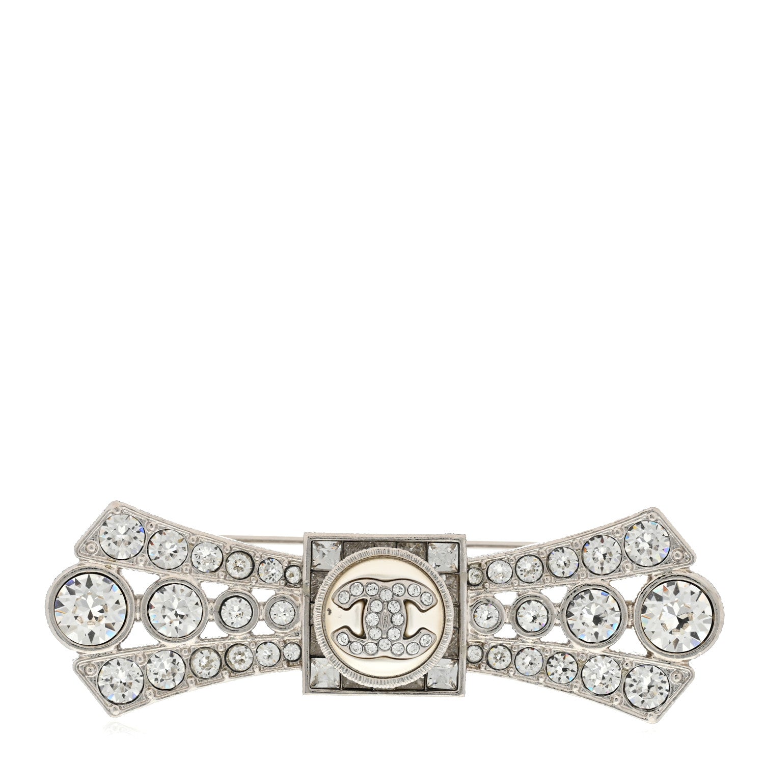 Chanel CC LOGO CRYSTAL BOW BROOCH HAIR Handbag