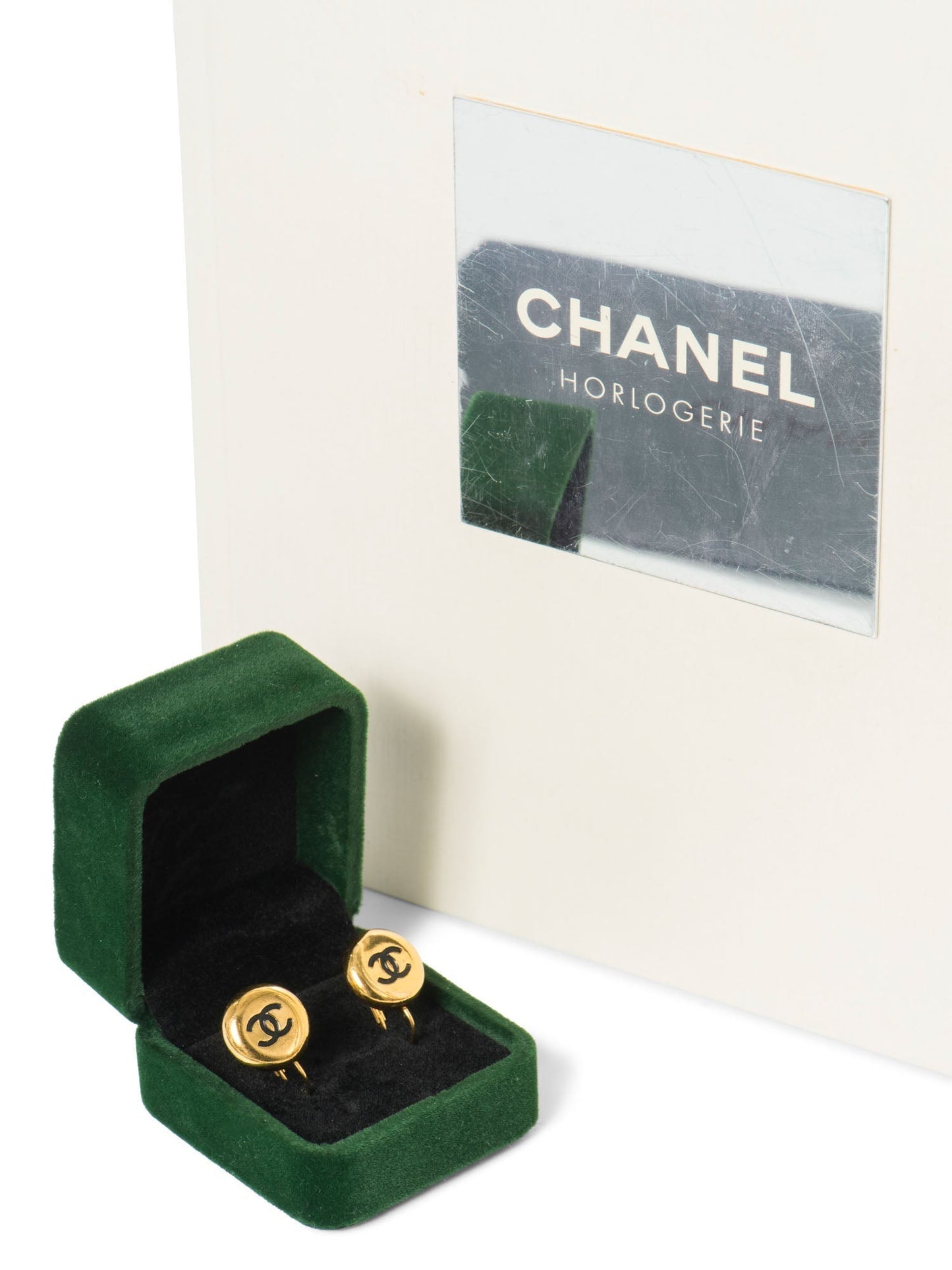 Chanel CC Logo K Gold Plated Earrings