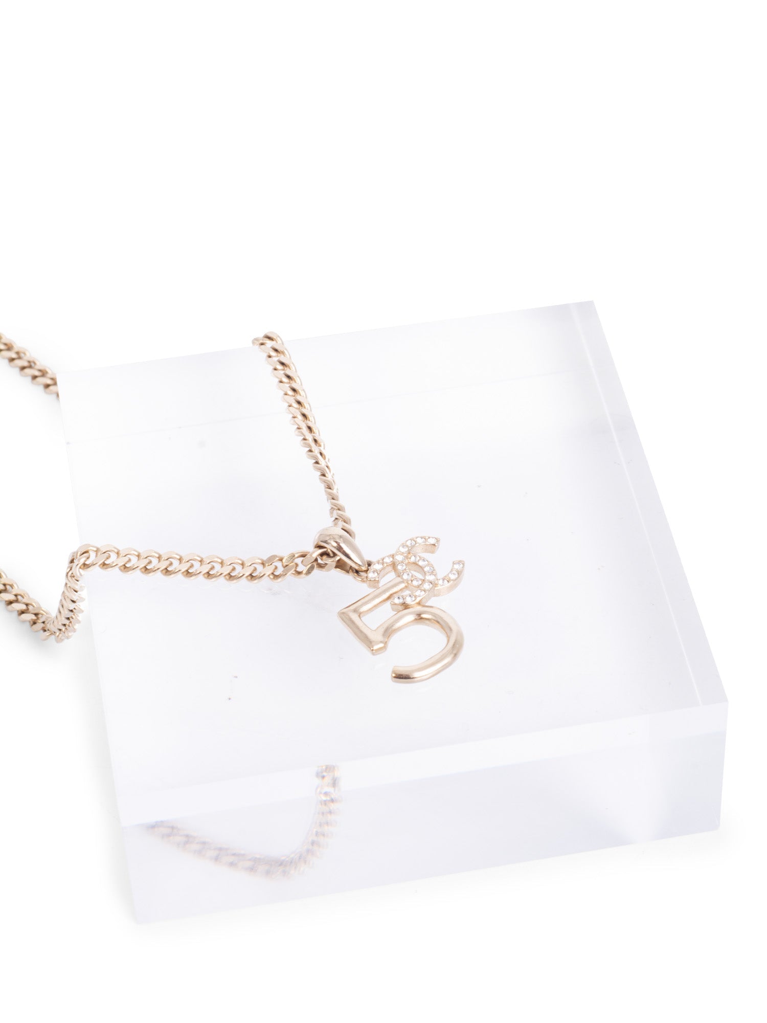Chanel CC Logo  Charm Necklace Gold