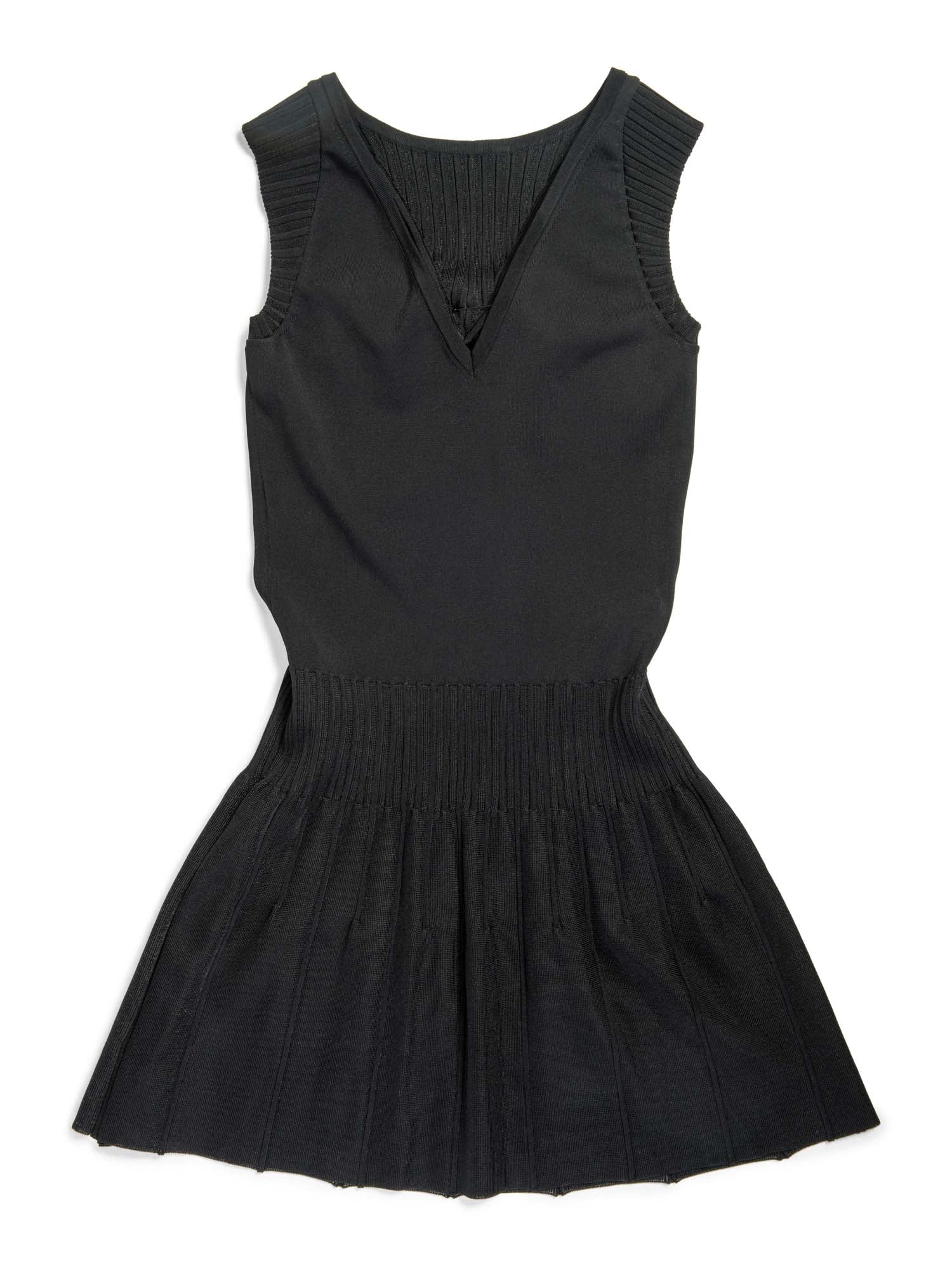 Chanel CC Logo Bow Mini Dress Black White