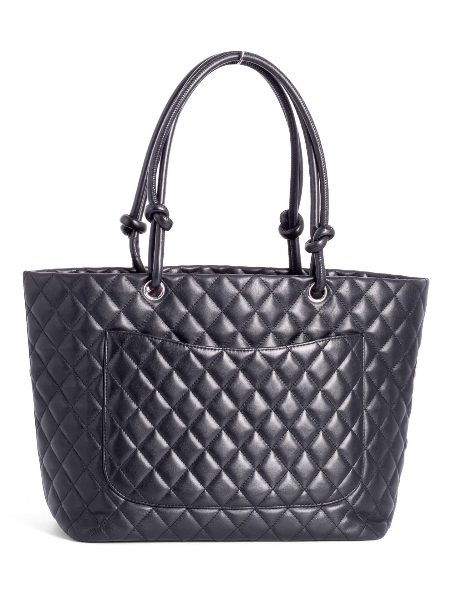 Chanel CC Logo Cambon Shopper Bag Black White