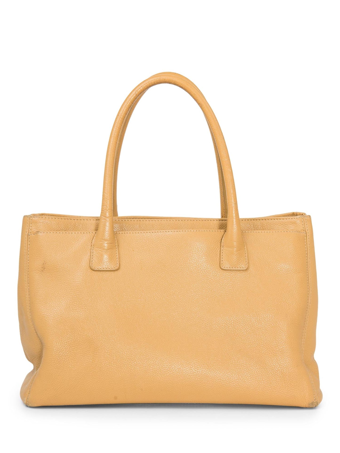Chanel CC Logo Caviar Leather Cerf Tote Bag Beige
