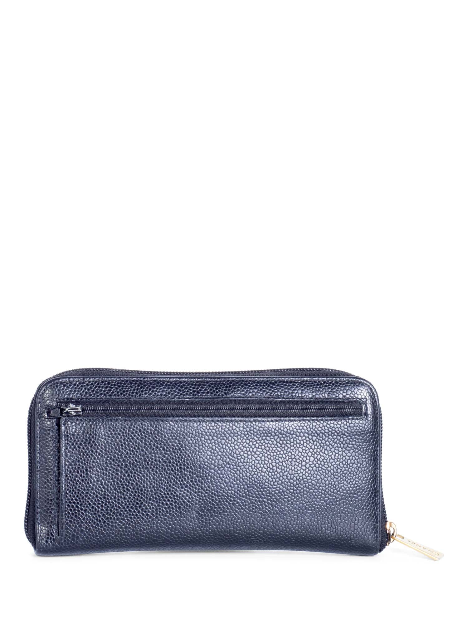 Chanel CC Logo Caviar Leather Zipper Wallet Black