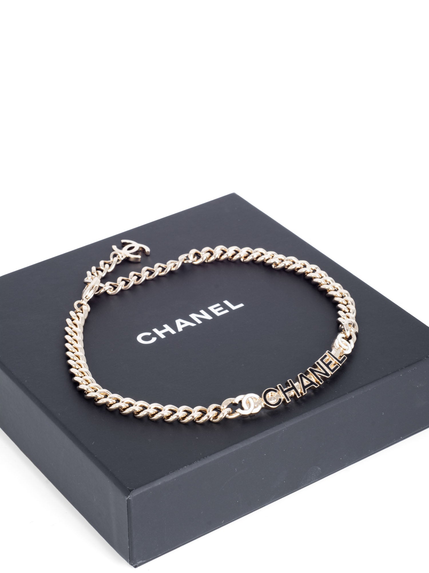 Chanel CC Logo Chocker Necklace Gold