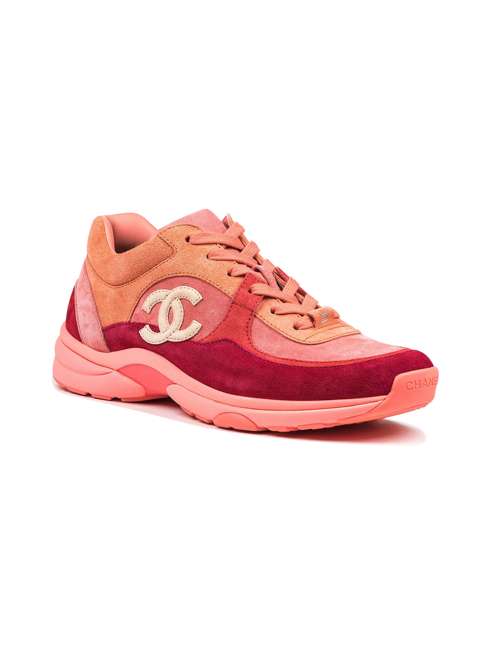 Chanel CC Logo Colorblock Suede Sneakers for Women