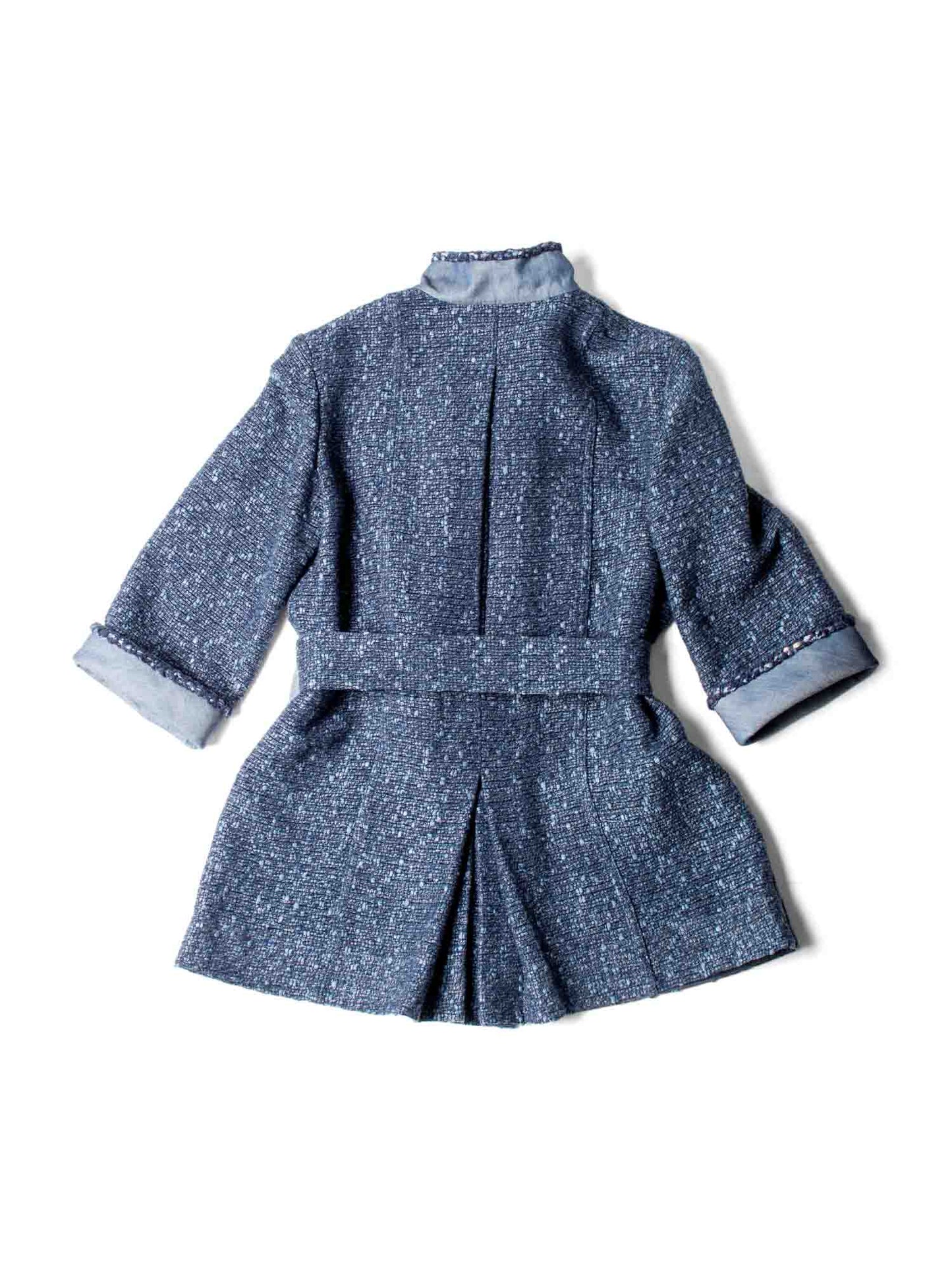 Chanel CC Logo Fringy Fantasy Tweed Jacket Blue