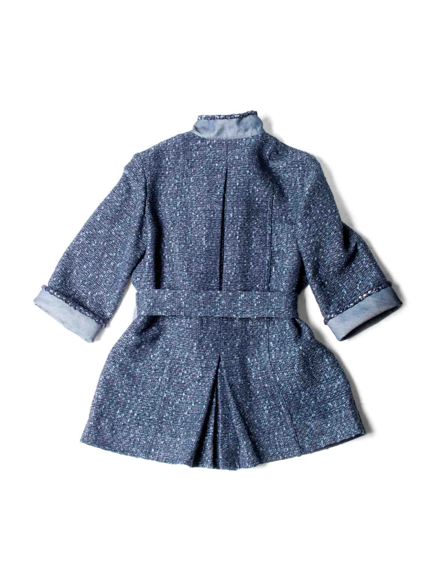 Chanel CC Logo Fringy Fantasy Tweed Jacket Blue