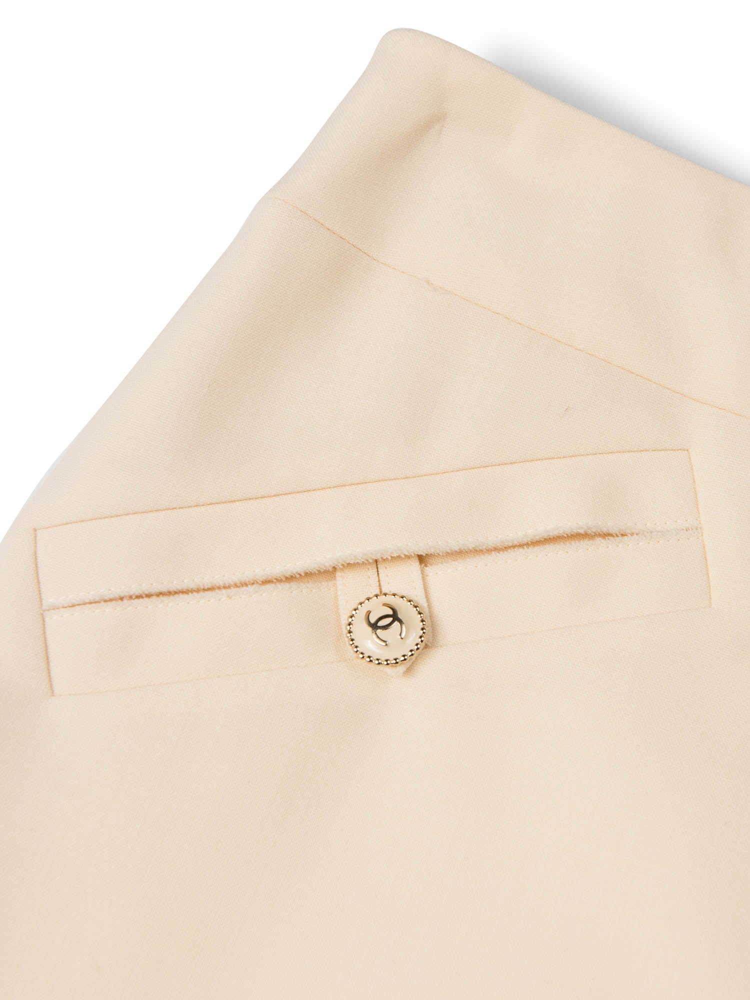 Chanel CC Logo Front Pocket Mini Skirt Ivory