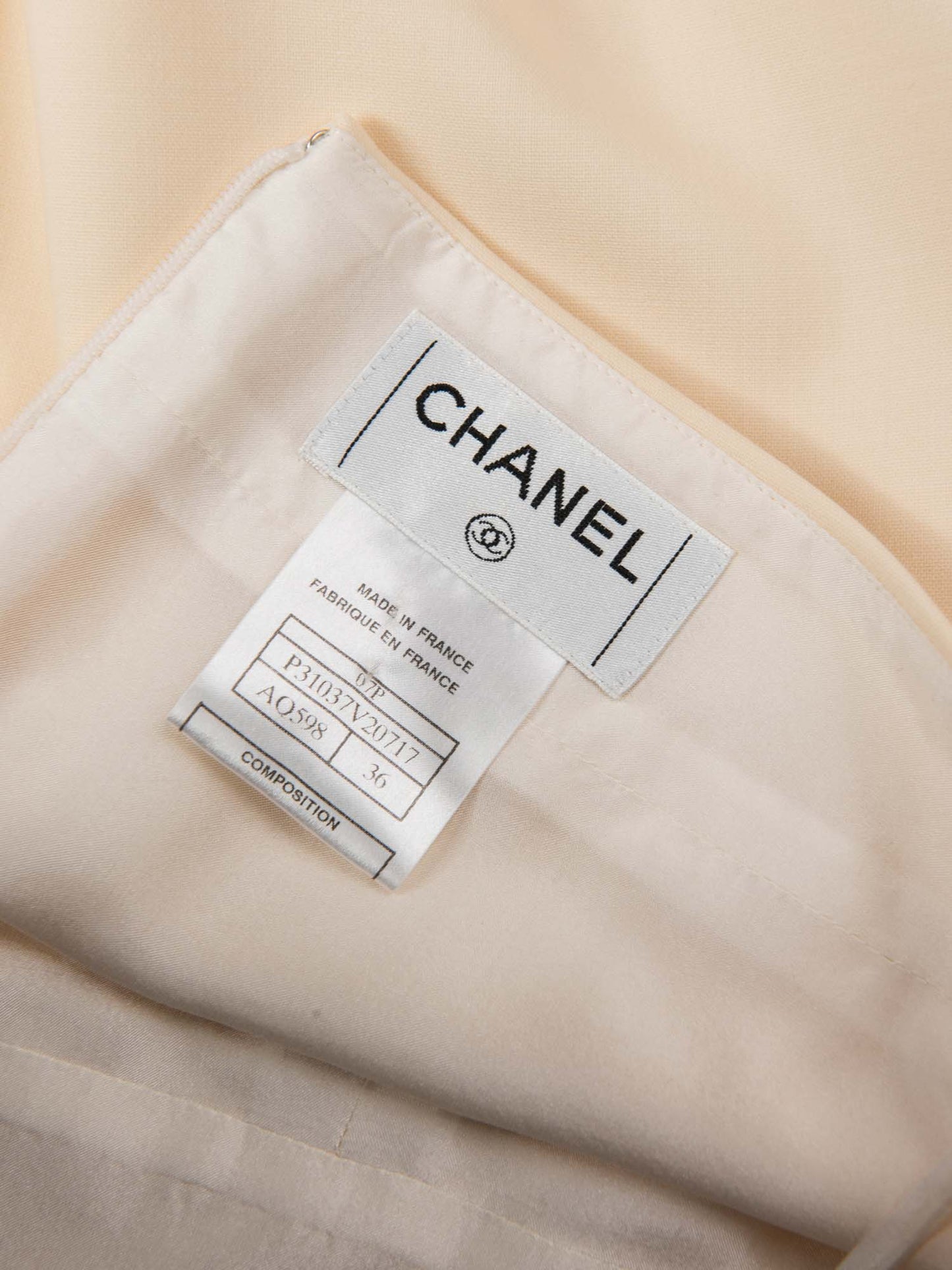 Chanel CC Logo Front Pocket Mini Skirt Ivory