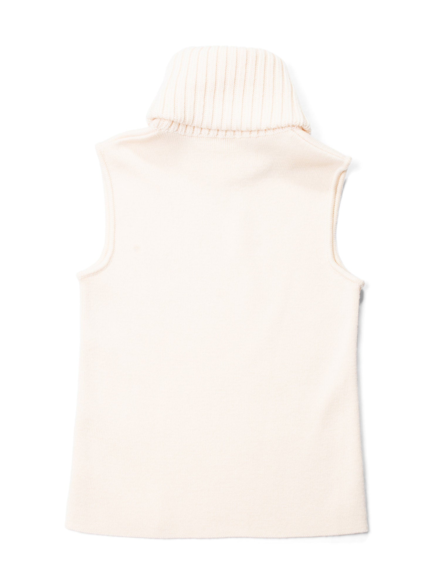 Chanel CC Logo Knit Sleeveless Turtleneck Top Beige