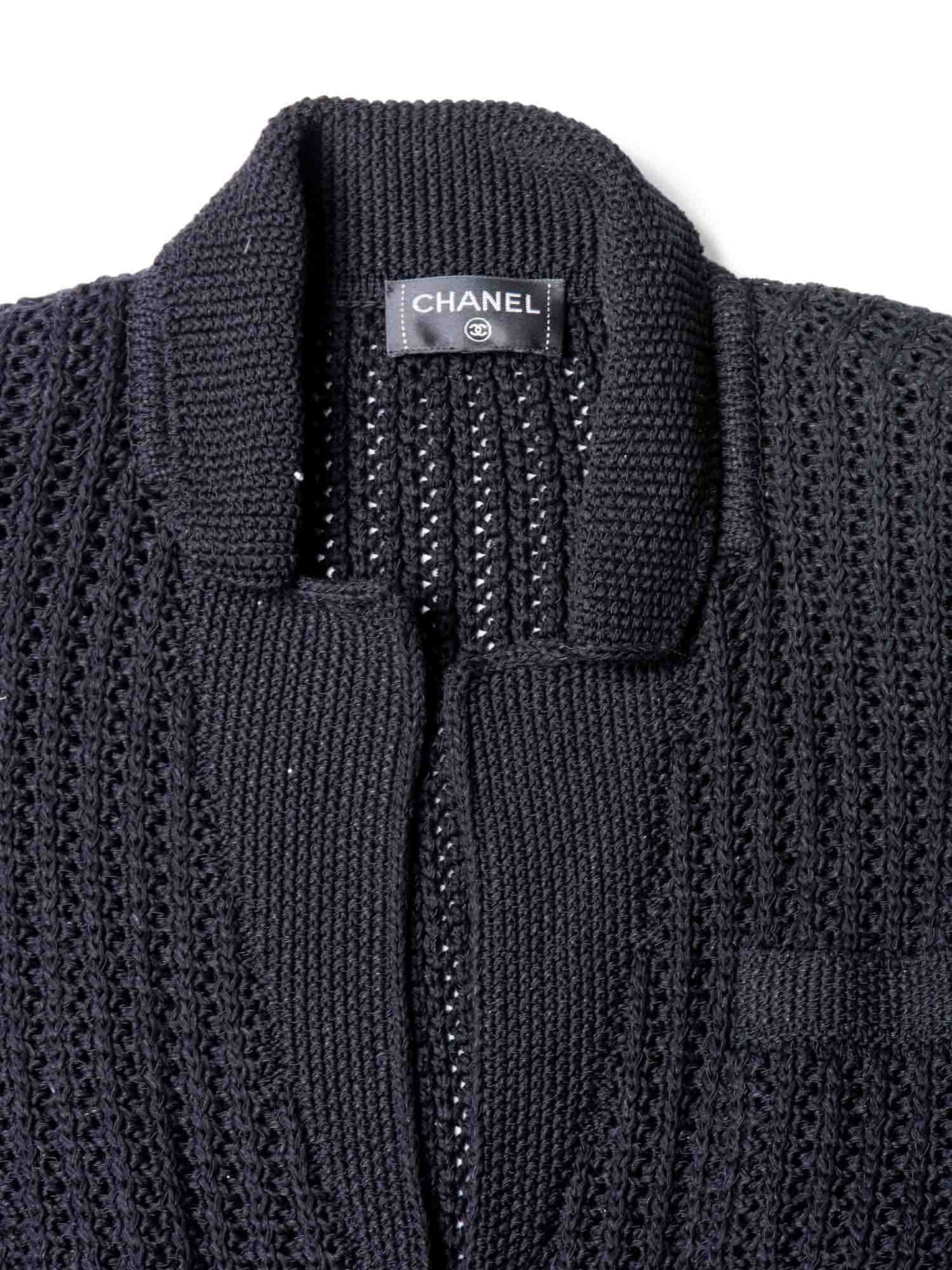 Chanel CC Logo Knitted La Pausa Jacket Black