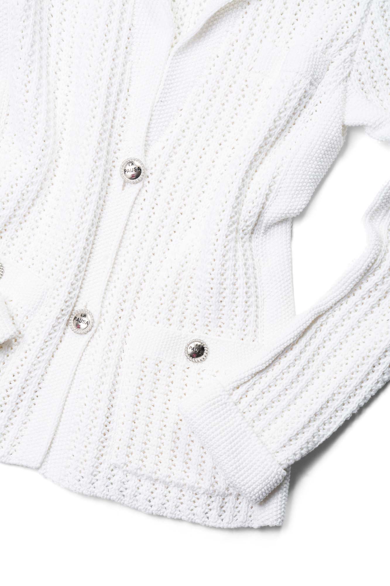 Chanel CC Logo Knitted La Pausa Jacket White