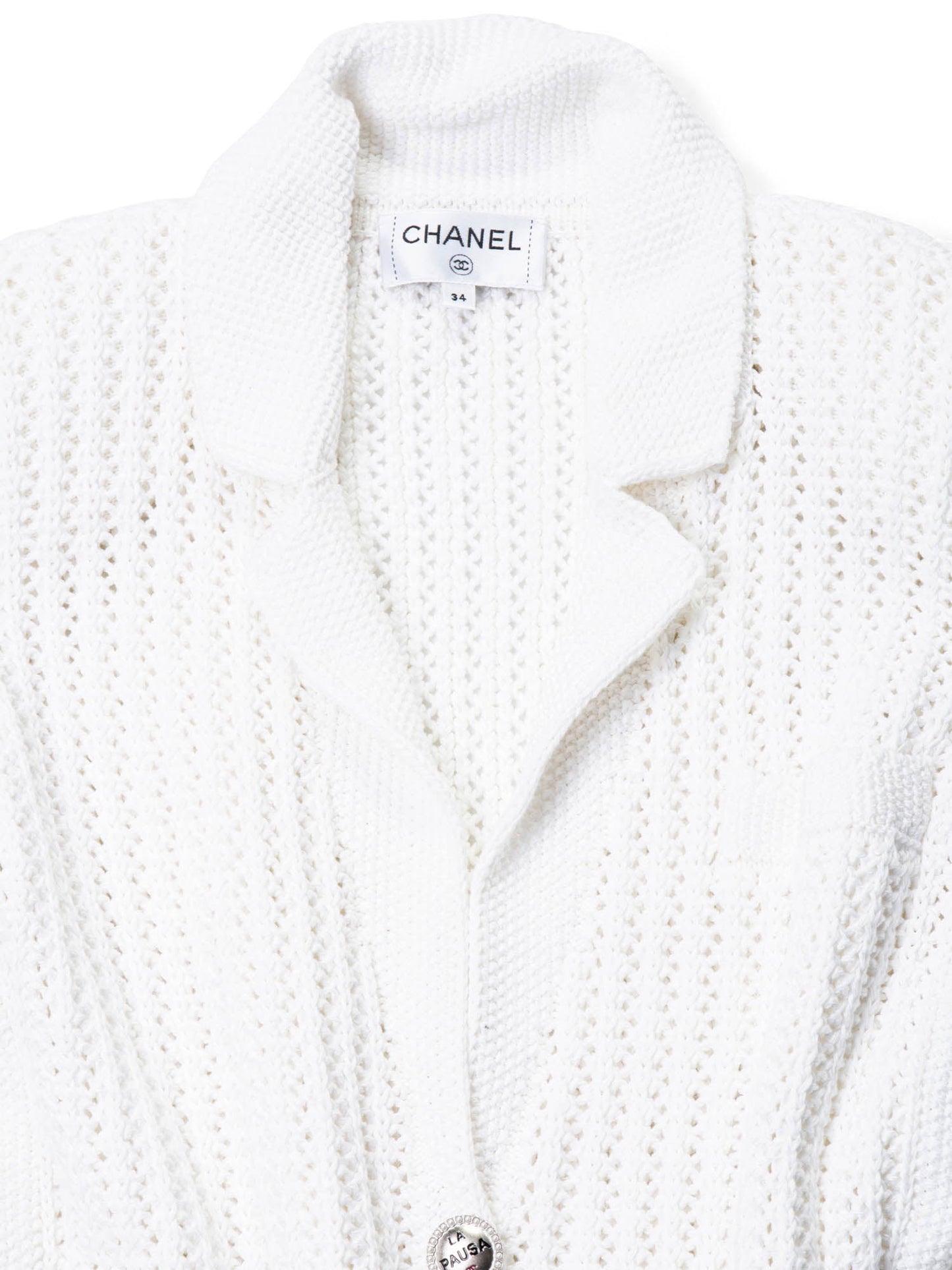 Chanel CC Logo Knitted La Pausa Jacket White