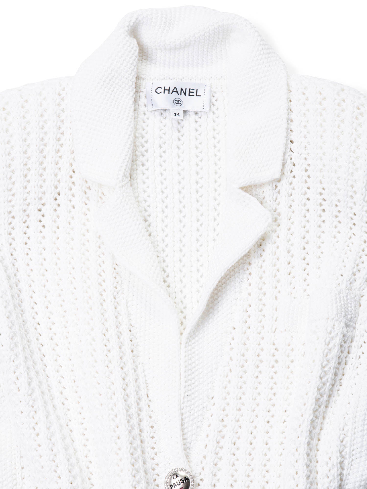 Chanel CC Logo Knitted La Pausa Jacket White