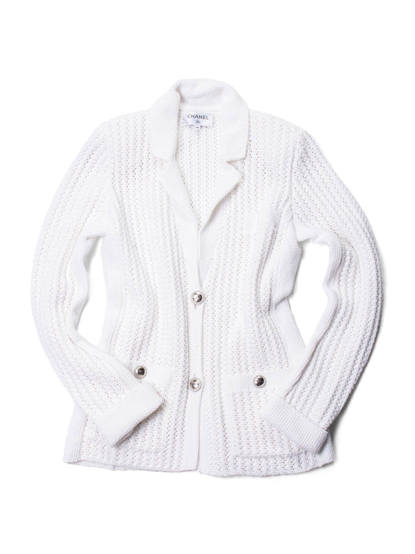 Chanel CC Logo Knitted La Pausa Jacket White