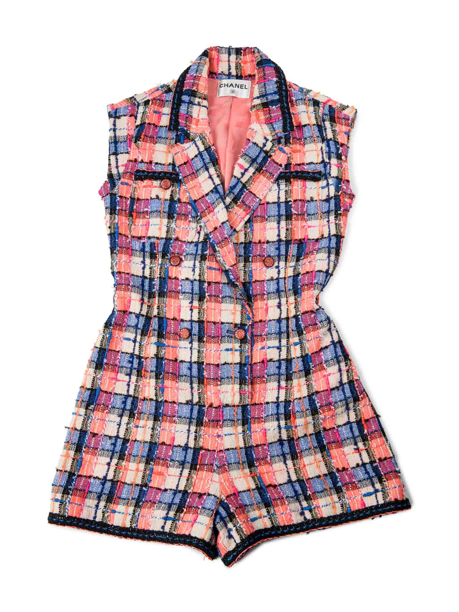 Chanel CC Logo Lesage Tweed Jumpsuit Multicolor