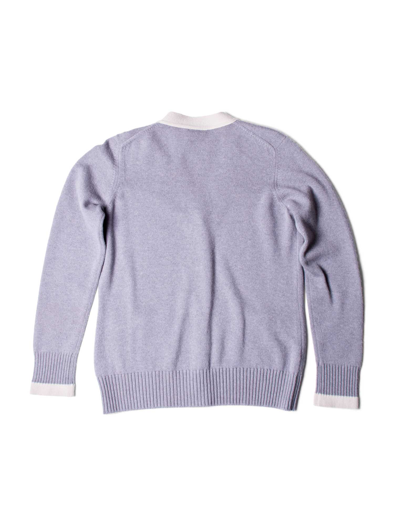 Chanel CC Logo Lion Head Cashmere Cardigan Grey