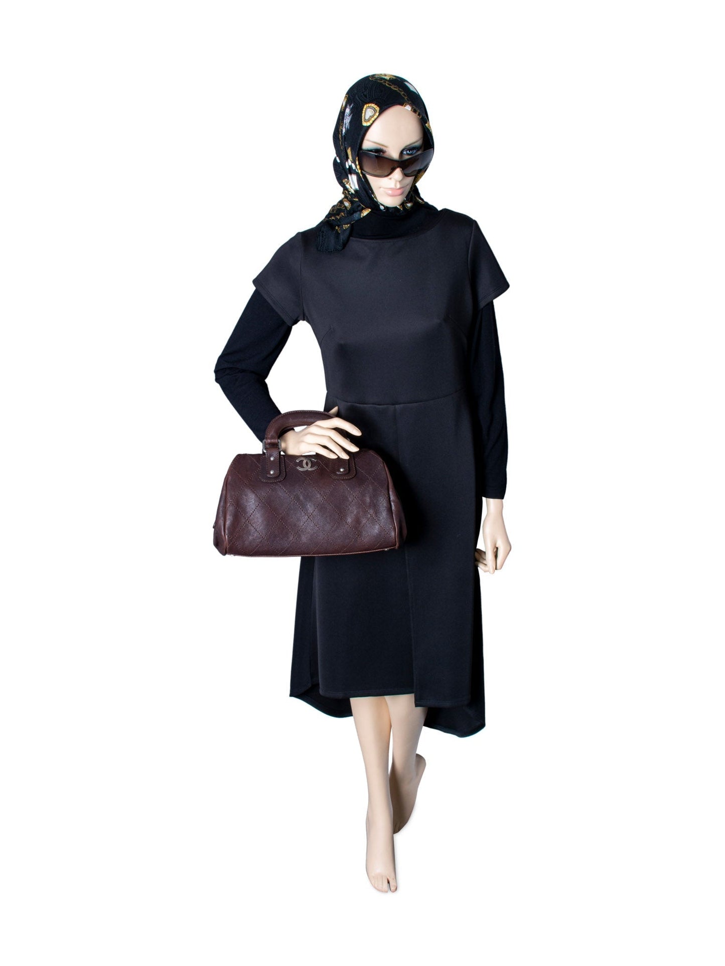 Chanel CC Logo Quilted Caviar Leather Doctor Bag Brown