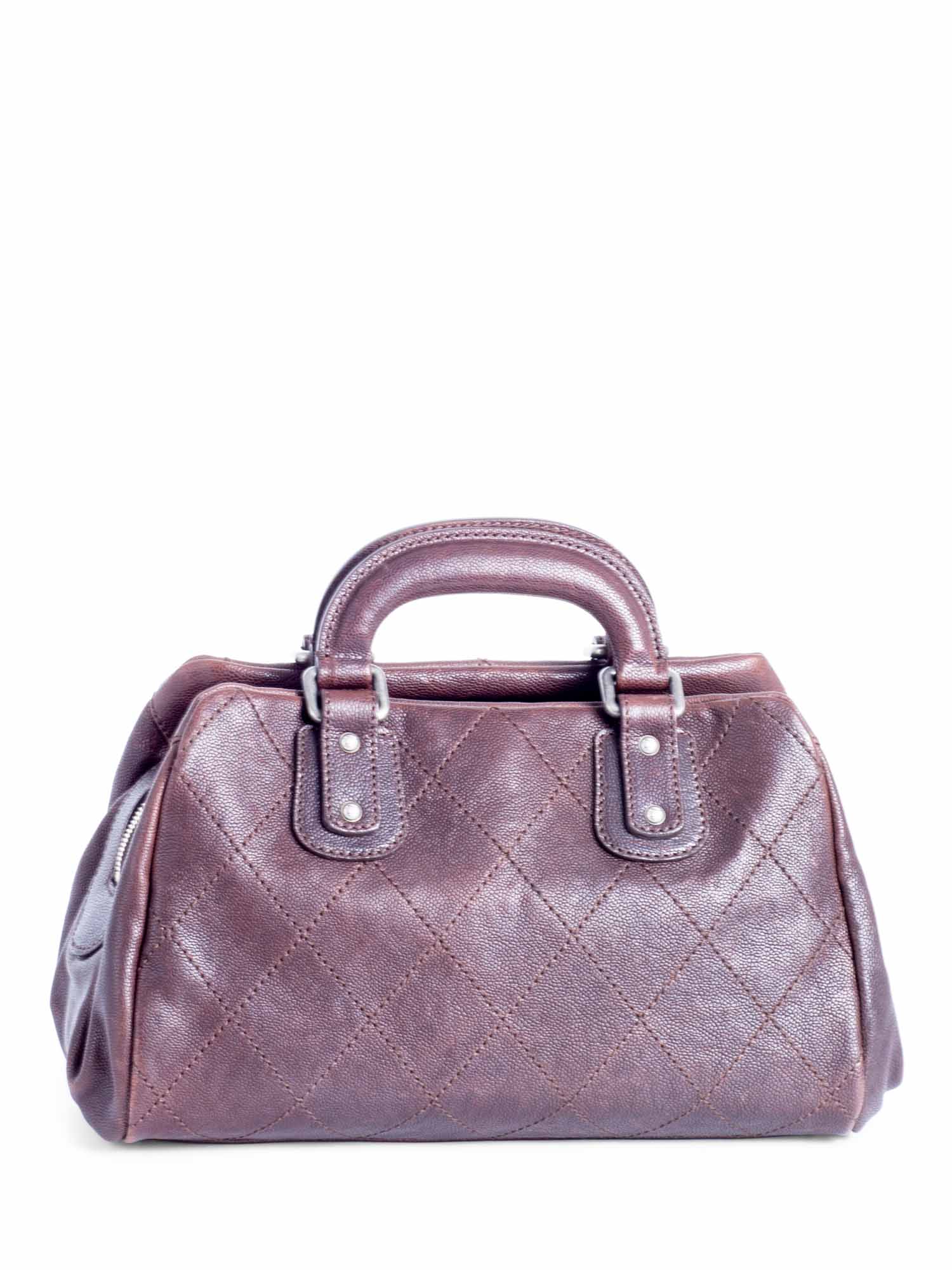 Chanel CC Logo Quilted Caviar Leather Doctor Bag Brown