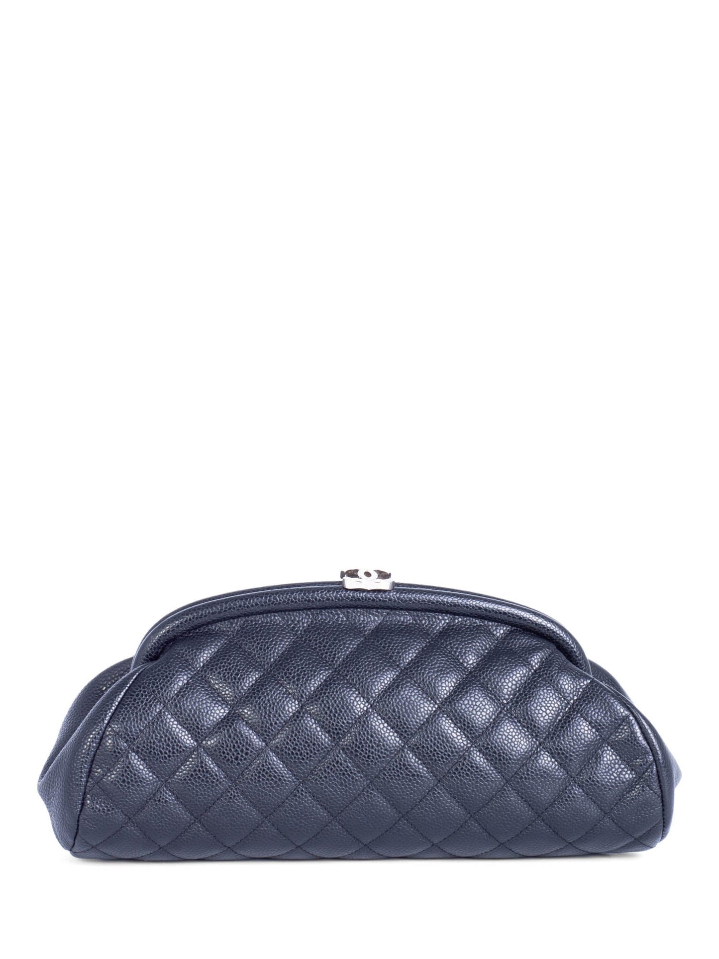 Chanel CC Logo Quilted Caviar Timeless Clutch Black